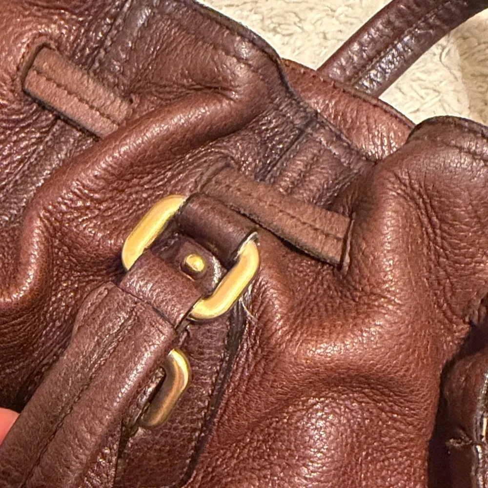 Prada Cervo Brown Pebbled Leather Tote - Picture 10 of 16
